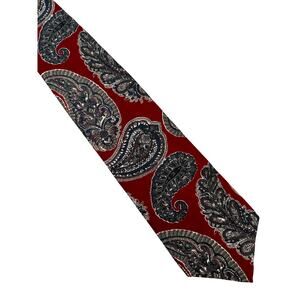 Vintage Spenser Lowe Red Paisley Silk Necktie